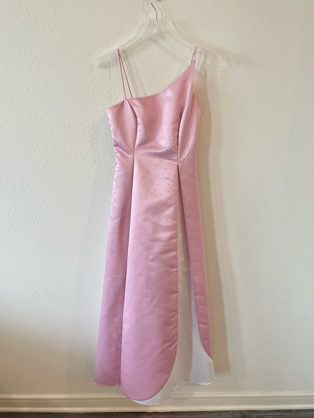 Pink Satin Open Back Corset Formal Dress Y2K 2000s